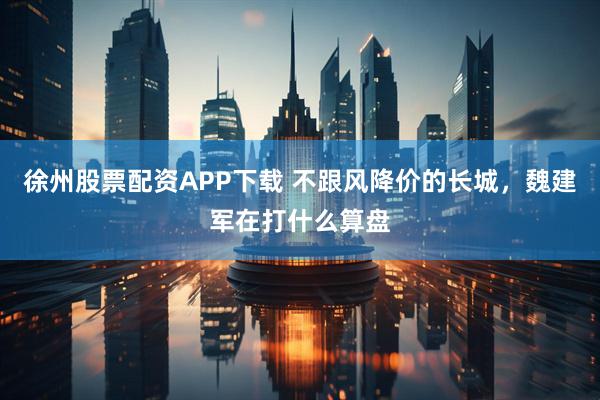 徐州股票配资APP下载 不跟风降价的长城，魏建军在打什么算盘